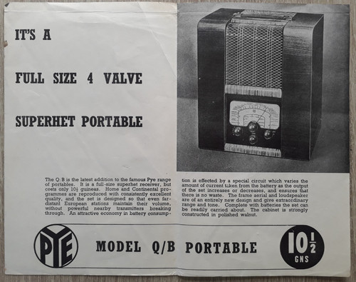 Pye valve portable - q/b, radio