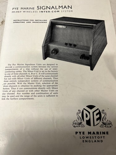 Pye marine signalman - pye, pm.418-9