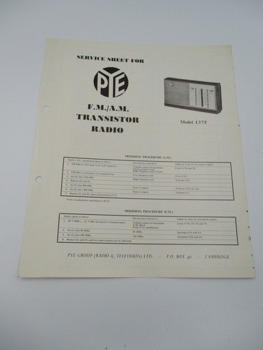 Pye transister radio - pye,